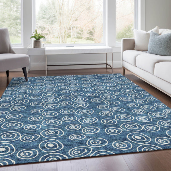 Homeroots 3' Stylish Black Gray And Ivory Geometric Washable Indoor Outdoor Area Rug For Any Space 3' X 5' Polyester 583336