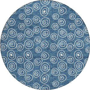 Homeroots 3' Stylish Black Gray And Ivory Geometric Washable Indoor Outdoor Area Rug For Any Space 8' Round Polyester 583338