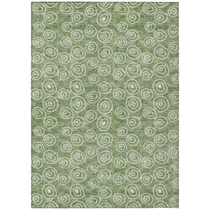 HomeRoots 5' Stylish Green and Ivory Geometric Indoor Outdoor Area Rug - Durable, Washable, and Versatile Decor 5' X 8' 583343