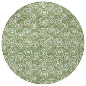 Homeroots 3' Stylish Black Gray And Ivory Geometric Washable Indoor Outdoor Area Rug For Any Space 8' Round Polyester 583344