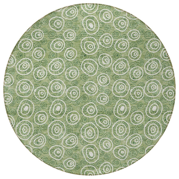 Homeroots 3' Stylish Black Gray And Ivory Geometric Washable Indoor Outdoor Area Rug For Any Space 8' Round Polyester 583344