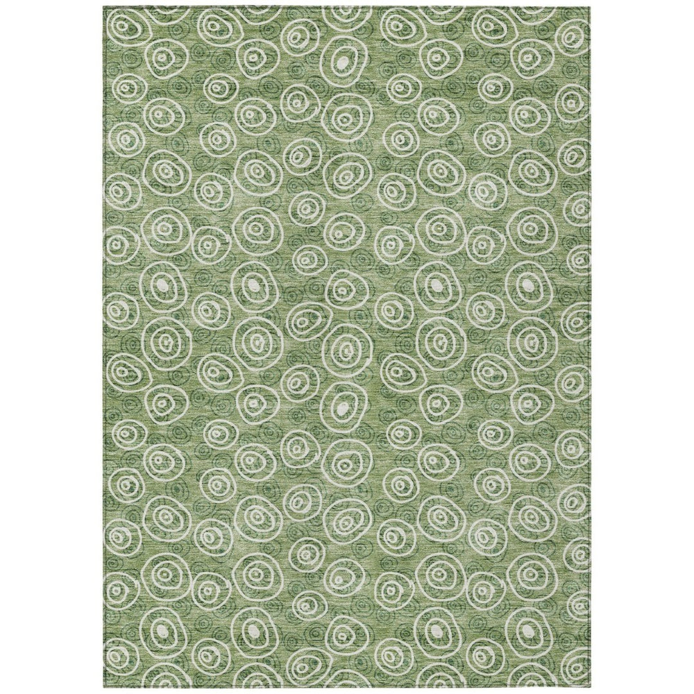 HomeRoots 9' Stylish Green and Ivory Geometric Indoor Outdoor Area Rug - Durable, Washable, and Versatile Design 9' X 12' 583346