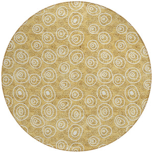 Homeroots 3' Stylish Black Gray And Ivory Geometric Washable Indoor Outdoor Area Rug For Any Space 8' Round Polyester 583350