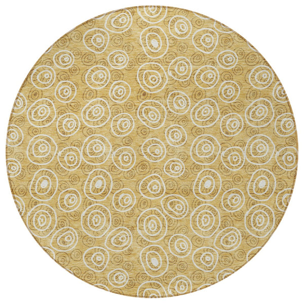 Homeroots 3' Stylish Black Gray And Ivory Geometric Washable Indoor Outdoor Area Rug For Any Space 8' Round Polyester 583350