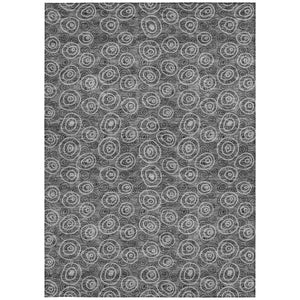 Homeroots 3' Stylish Black Gray And Ivory Geometric Washable Indoor Outdoor Area Rug For Any Space 3' X 5' Polyester 583354