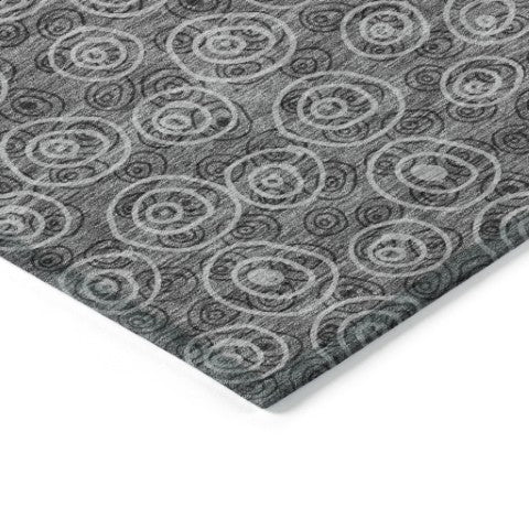 Homeroots 3' Stylish Black Gray And Ivory Geometric Washable Indoor Outdoor Area Rug For Any Space 3' X 5' Polyester 583354