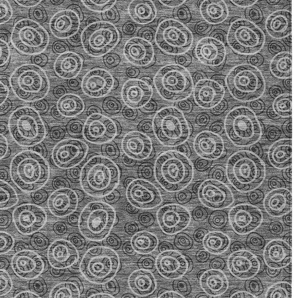 Homeroots 3' Stylish Black Gray And Ivory Geometric Washable Indoor Outdoor Area Rug For Any Space 3' X 5' Polyester 583354