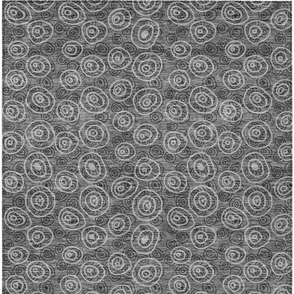 Homeroots 3' Stylish Black Gray And Ivory Geometric Washable Indoor Outdoor Area Rug For Any Space 9' X 12' Polyester 583358