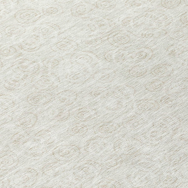 Homeroots 3' Stylish Black Gray And Ivory Geometric Washable Indoor Outdoor Area Rug For Any Space 8' Round Polyester 583362