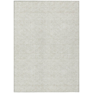 HomeRoots 5' Ivory and Beige Geometric Area Rug - Washable Indoor/Outdoor Design for Modern Spaces and Durability 10' X 14' 583365