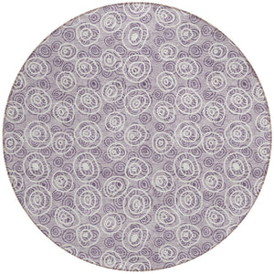 Homeroots 3' Stylish Black Gray And Ivory Geometric Washable Indoor Outdoor Area Rug For Any Space 8' Round Polyester 583368