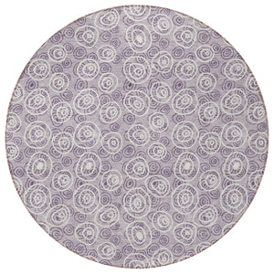 Homeroots 3' Stylish Black Gray And Ivory Geometric Washable Indoor Outdoor Area Rug For Any Space 8' Round Polyester 583368