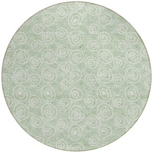 Homeroots 3' Stylish Black Gray And Ivory Geometric Washable Indoor Outdoor Area Rug For Any Space 8' Round Polyester 583374