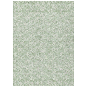 HomeRoots 5' Geometric Area Rug in Mint Green and Ivory - Durable, Washable, Perfect for Indoor and Outdoor Use! 10' X 14' 583377