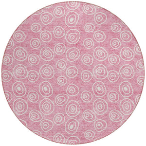 Homeroots 3' Stylish Black Gray And Ivory Geometric Washable Indoor Outdoor Area Rug For Any Space 8' Round Polyester 583380