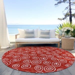 Homeroots 3' Stylish Black Gray And Ivory Geometric Washable Indoor Outdoor Area Rug For Any Space 8' Round Polyester 583386