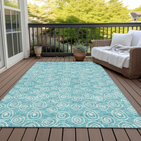 Homeroots 3' Stylish Black Gray And Ivory Geometric Washable Indoor Outdoor Area Rug For Any Space 8' X 10' Polyester 583393