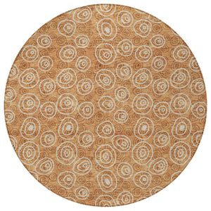 Homeroots 3' Stylish Black Gray And Ivory Geometric Washable Indoor Outdoor Area Rug For Any Space 8' Round Polyester 583398