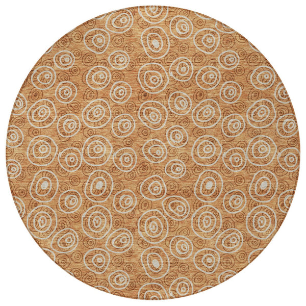 Homeroots 3' Stylish Black Gray And Ivory Geometric Washable Indoor Outdoor Area Rug For Any Space 8' Round Polyester 583398