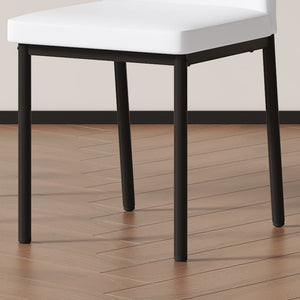 English Elm Luxury Modern White Pu Dining Chairs Set Of 4 - Ergonomic Design With Stylish Black Metal Legs W1151P282695