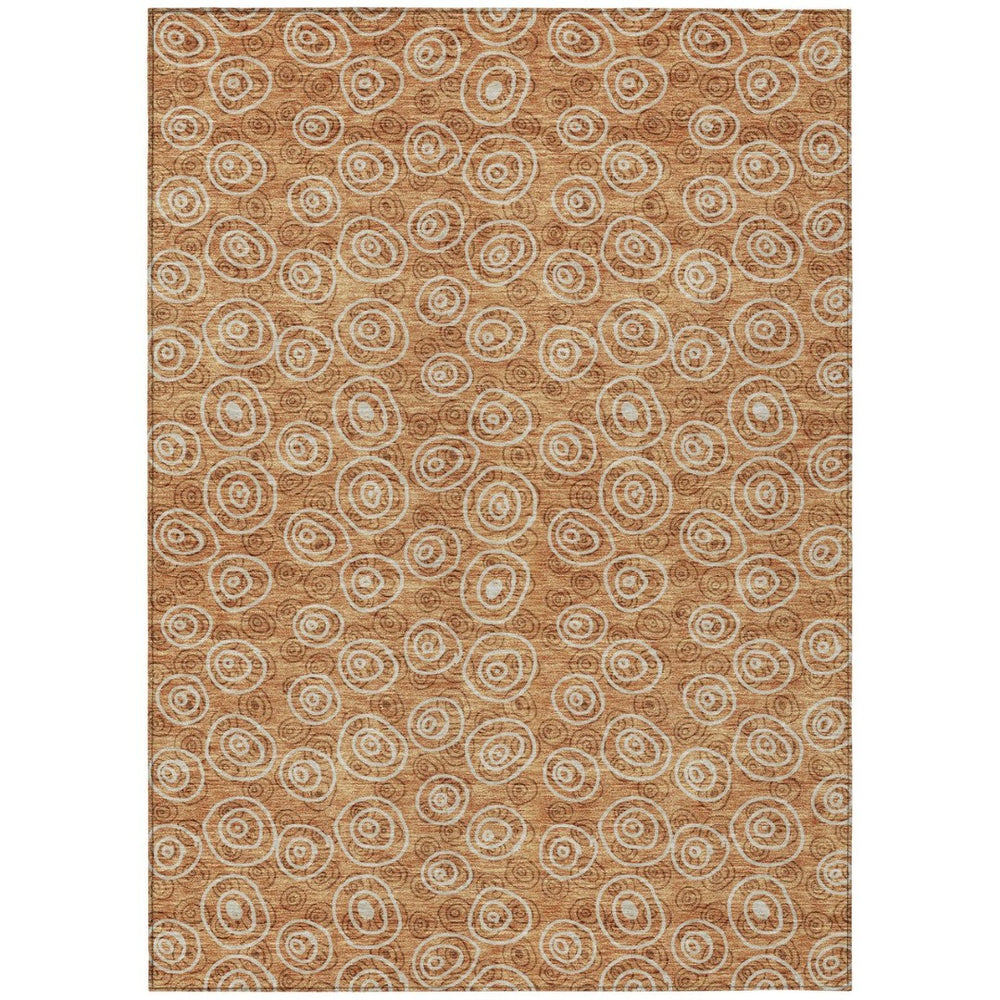 HomeRoots 9' Geometric Washable Indoor Outdoor Area Rug in Terra Cotta, Copper & Beige - Stylish & Durable Design 9' X 12' 583400