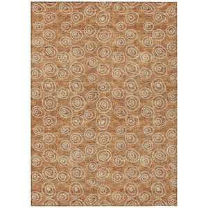 HomeRoots 9' Geometric Washable Indoor Outdoor Area Rug in Terra Cotta, Copper & Beige - Stylish & Durable Design 9' X 12' 583400