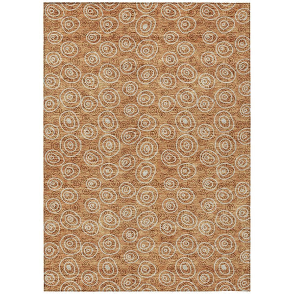 HomeRoots 9' Geometric Washable Indoor Outdoor Area Rug in Terra Cotta, Copper & Beige - Stylish & Durable Design 9' X 12' 583400