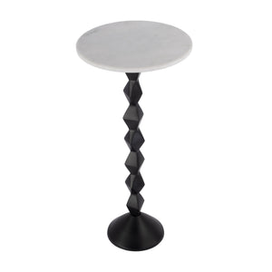 Butler Specialty Ada Modern Marble Top Side Table With Unique Geometric Metal Base - Stylish Accent For Any Room Black And White Marble,Aluminum,Iron 5834025-butler