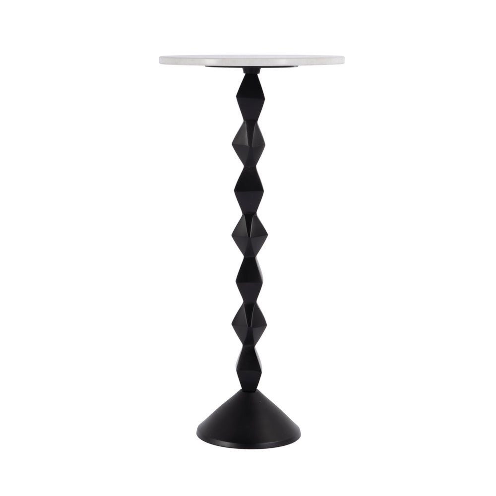 Butler Specialty Ada Modern Marble Top Side Table With Unique Geometric Metal Base - Stylish Accent For Any Room Black And White Marble,Aluminum,Iron 5834025-butler