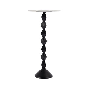 Butler Specialty Ada Modern Marble Top Side Table With Unique Geometric Metal Base - Stylish Accent For Any Room Black And White Marble,Aluminum,Iron 5834025-butler