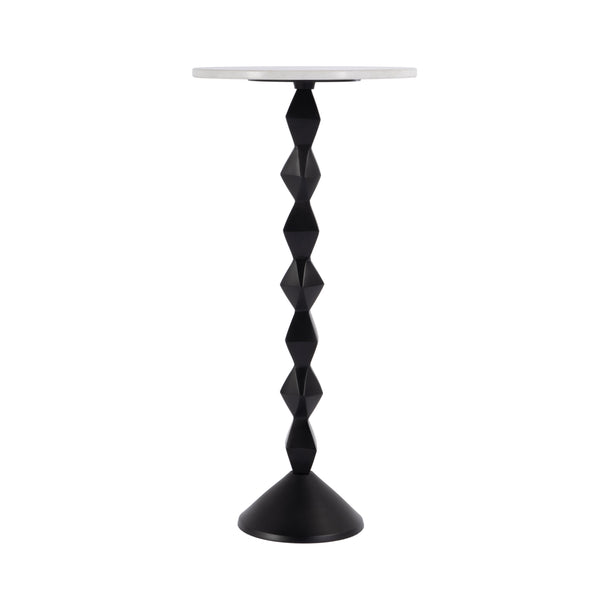 Butler Specialty Ada Modern Marble Top Side Table With Unique Geometric Metal Base - Stylish Accent For Any Room Black And White Marble,Aluminum,Iron 5834025-butler
