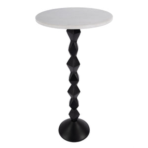 Butler Specialty Ada Modern Marble Top Side Table With Unique Geometric Metal Base - Stylish Accent For Any Room Black And White Marble,Aluminum,Iron 5834025-butler