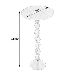 Butler Specialty Ada Modern Marble Top Side Table With Unique Geometric Metal Base - Stylish Accent For Any Room Black And White Marble,Aluminum,Iron 5834025-butler