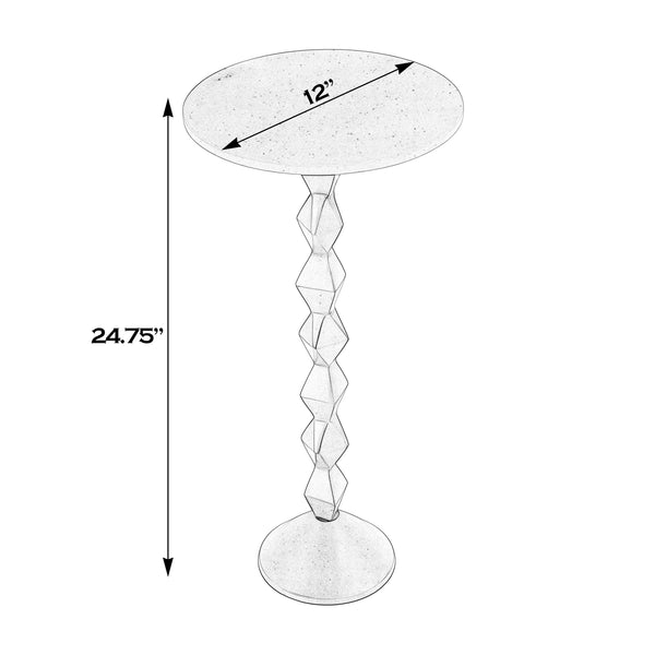 Butler Specialty Ada Modern Marble Top Side Table With Unique Geometric Metal Base - Stylish Accent For Any Room Black And White Marble,Aluminum,Iron 5834025-butler