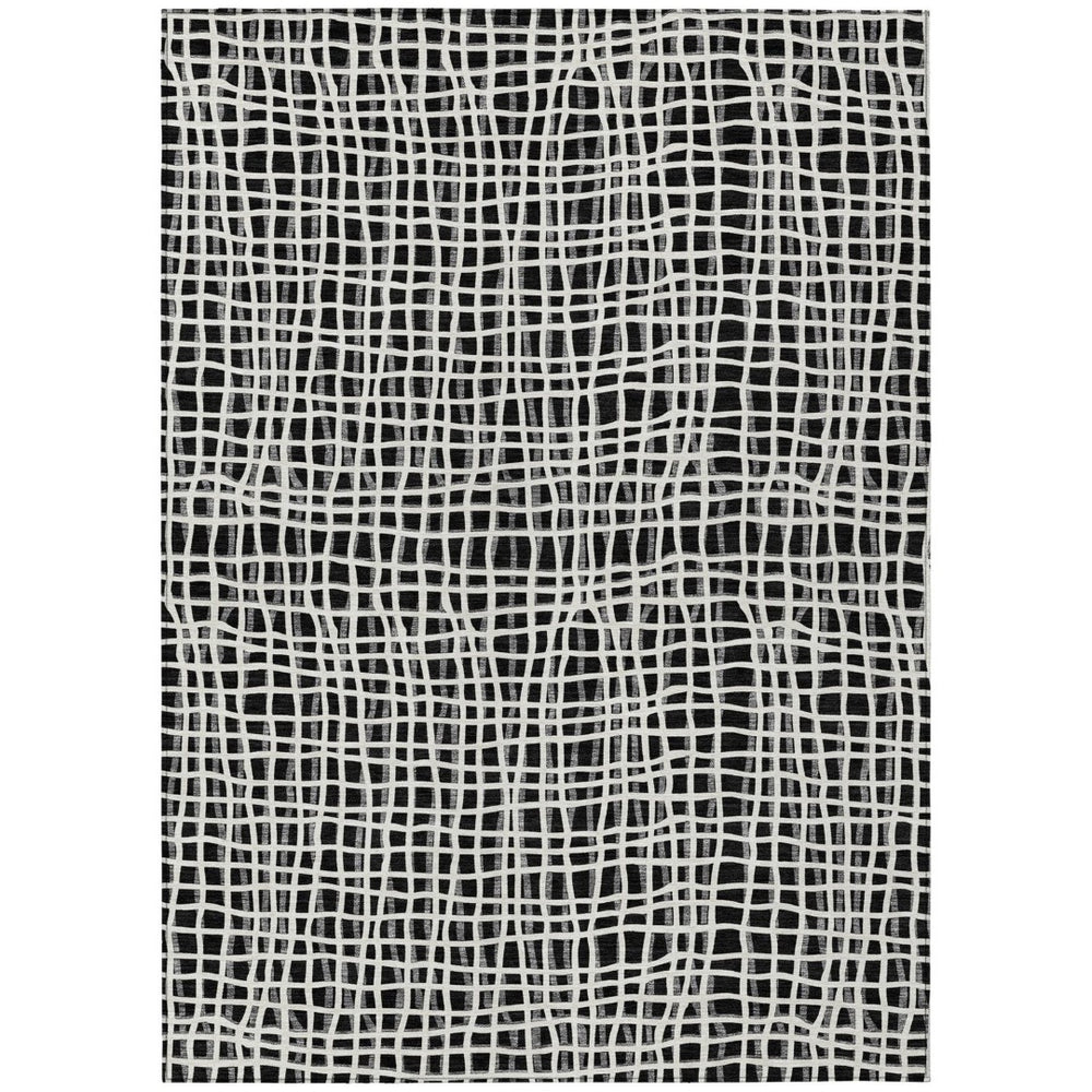 HomeRoots 5' Stylish Striped Washable Area Rug for Indoor and Outdoor Use – Durable, Modern, and Versatile! 5' X 8' 583403