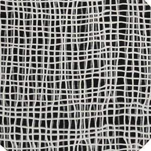 Homeroots 3' Stylish Black Gray And Ivory Striped Washable Rug For Indoor And Outdoor Spaces, Durable Design 8' Round Polyester 583404