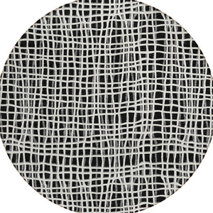 Homeroots 3' Stylish Black Gray And Ivory Striped Washable Rug For Indoor And Outdoor Spaces, Durable Design 8' Round Polyester 583404