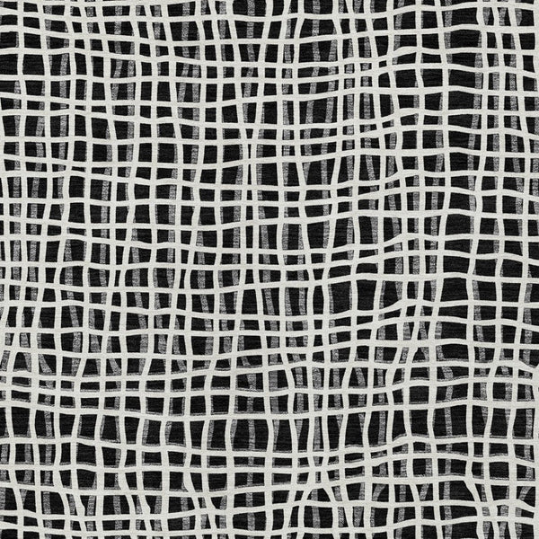 Homeroots 3' Stylish Black Gray And Ivory Striped Washable Rug For Indoor And Outdoor Spaces, Durable Design 8' X 10' Polyester 583405