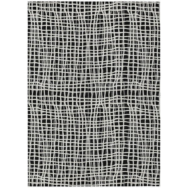 HomeRoots 9' Striped Indoor Outdoor Area Rug - Durable & Washable Design for Contemporary Living Spaces 9' X 12' 583406