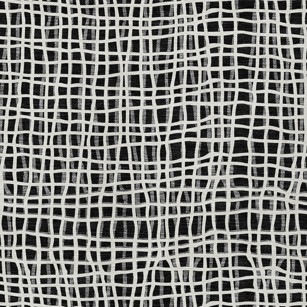 Homeroots 3' Stylish Black Gray And Ivory Striped Washable Rug For Indoor And Outdoor Spaces, Durable Design 10' X 14' Polyester 583407