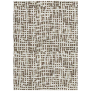 Homeroots 3' Stylish Black Gray And Ivory Striped Washable Rug For Indoor And Outdoor Spaces, Durable Design 3' X 5' Polyester 583414