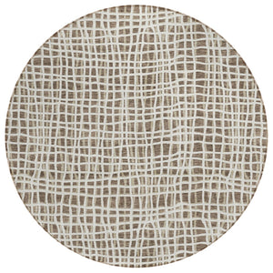 HomeRoots 5' Washable Indoor Outdoor Area Rug with Stripes - Durable, Stylish, and Easy to Clean for All Spaces 8' Round 583416