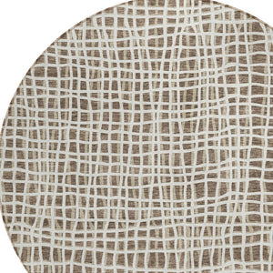 Homeroots 3' Stylish Black Gray And Ivory Striped Washable Rug For Indoor And Outdoor Spaces, Durable Design 8' Round Polyester 583416