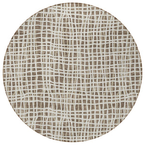 Homeroots 3' Stylish Black Gray And Ivory Striped Washable Rug For Indoor And Outdoor Spaces, Durable Design 8' Round Polyester 583416