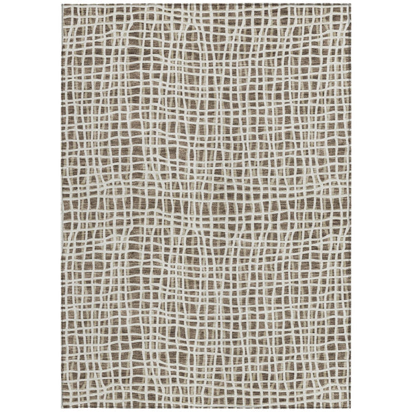Homeroots 3' Stylish Black Gray And Ivory Striped Washable Rug For Indoor And Outdoor Spaces, Durable Design 10' X 14' Polyester 583419
