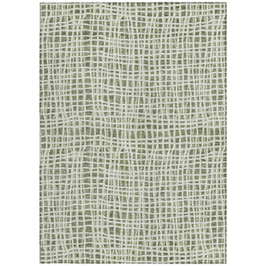 Homeroots 3' Stylish Black Gray And Ivory Striped Washable Rug For Indoor And Outdoor Spaces, Durable Design 5' X 8' Polyester 583421