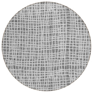 HomeRoots 5' Charcoal and Silver Striped Area Rug – Durable, Stylish Design for Indoor and Outdoor Spaces 8' Round 583428