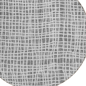 Homeroots 3' Stylish Black Gray And Ivory Striped Washable Rug For Indoor And Outdoor Spaces, Durable Design 8' Round Polyester 583428