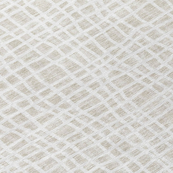 Homeroots 3' Stylish Black Gray And Ivory Striped Washable Rug For Indoor And Outdoor Spaces, Durable Design 8' Round Polyester 583434