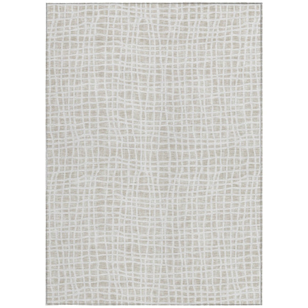 Homeroots 3' Stylish Black Gray And Ivory Striped Washable Rug For Indoor And Outdoor Spaces, Durable Design 9' X 12' Polyester 583436